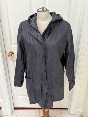 Marc New York Hooded Navy Trench/rain Coat ladies large